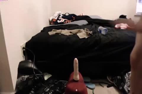 wild tgirl Rides A dildo And Wanks Off