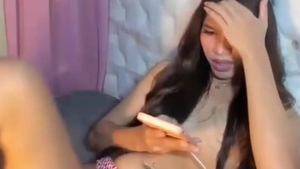 Petite skinny Filipina TS Jerks On web camera