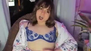 skinny American Trans angel With petite marangos Strokes Her dong On webcam