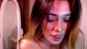 Skinny oriental shemale With gigantic tits Wanks On webcam