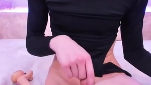 19yo Skinny And Tall Femboy With juicy Feet Legs Tugs Her large cock